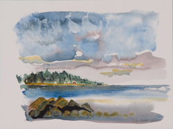 An der Küste, Aquarell, 2004, 30 × 40 cm