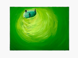 Circling Green 6, Öl, Fotografie, Aluminium, 2020, 22,5 × 33,3 cm