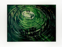 Circling Green 31, Öl, Fotografie, Aluminium, 2020, 22,5 × 33,3 cm