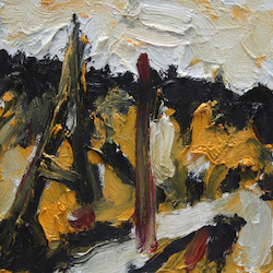 Bei den Masten, Öl auf Leinwand, 2012, 20 × 20 cm