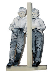 Brüder, Acryl auf Sperrholz, 2014, 80 × 48 cm