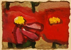 Cosmea, Aquarell, 2008, 11 × 15 cm