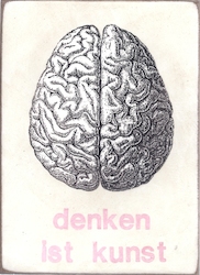 denken ist kunst, Acryl/Collagen auf MDF, 2014, 22 × 16 cm