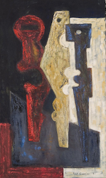 Figuren im Raum, Öl auf Leinwand, 1995, 110 × 65 cm