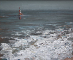 Im Fahrwasser, Öl auf Leinwand, 2012, 43 × 52 cm