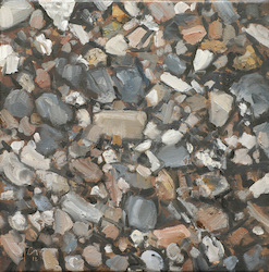 Kiesel I, Öl auf Hartfaser, 2012, 30 × 30 cm