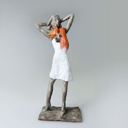 Ausgehfuchs, Bronze, 2023, H: 18 cm
