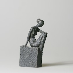 Klotz und Figur III., Bronze, 2012, H: 8,5 cm