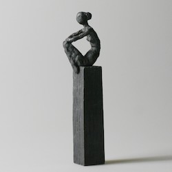 Klotz und Figur IV., Bronze, 2012, H: 13 cm