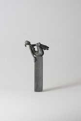 Klotz und Figur VII., Bronze, 2013, H: 13 cm