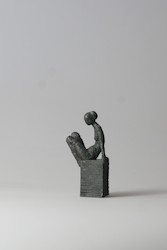 Klotz und Figur VI., Bronze, 2013, H: 8 cm