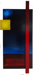 Preußischblau oder: Nacht über Waterloo, Öl auf Schichtholz, 2019, 150 × 65 cm
