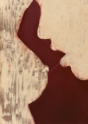 o.T. (rot I./13), Öl auf Schichtholz, 2013, 42 × 30 cm