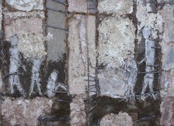o. T. 13-02, Acryl, Mischtechnik, versch. Materialien, Altmetall auf Leinwand, 2013, 90 × 120 cm