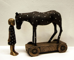 Pferdeflüsterin, Bronze, 2010, H: 16 cm