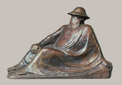 Ruhender Däubler, Bronze, 1910/11, 35,2 × 53,5 × 24,5 cm