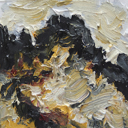 Schönes Wald- und Wiesenbild, Öl auf Leinwand, 2012, 20 × 20 cm