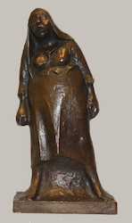 Stehende Bäuerin (Steppenweib), Bronze, 1921, 48,2 × 25 × 14 cm