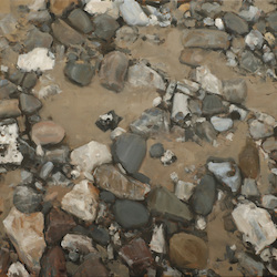 Steine I, Öl auf Leinwand, 2012, 100 × 100 cm