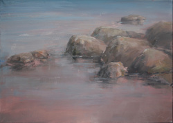 Steine in der Ostsee, Öl auf Leinwand, 2012, 50 × 70 cm