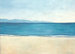 Strand und Meer, Öl auf Leinwand, 2004, 30 × 40 cm