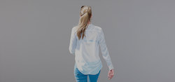 Ohne Titel (M.mit weißer Bluse), Acryl auf Leinwand, 2013, 90 × 190 cm
