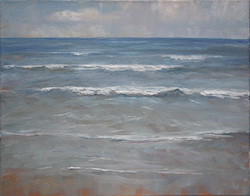 Wellen am Strand, Öl auf Leinwand, 2009, 40 × 50 cm