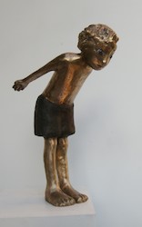 Zum Sprung bereit, Bronze, 2014, H: 31 cm